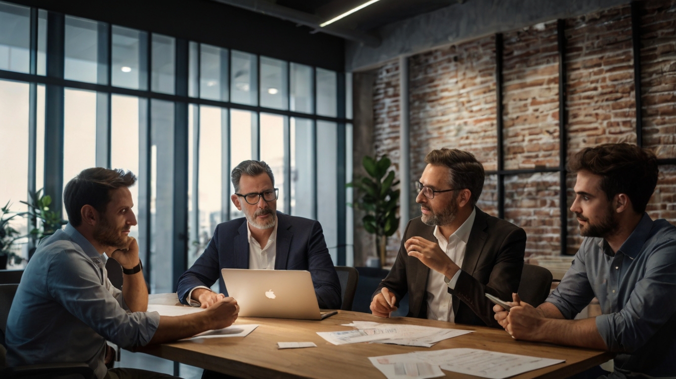 Equipe de auditores financeiros profissionais